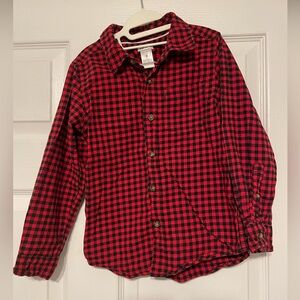 Carter's Red and Black Plaid Button-Down Shirt